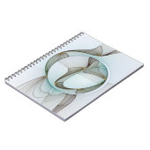 抽象芸術モダンターコイズブラウン金ゴールドエレガンス ノートブック (左側)