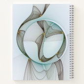 抽象芸術モダンターコイズブラウン金ゴールドエレガンス ノートブック (裏面)