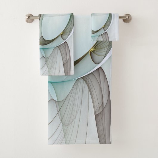 抽象芸術モダンターコイズブラウン金ゴールドエレガンス バスタオルセット (インサイチュ)