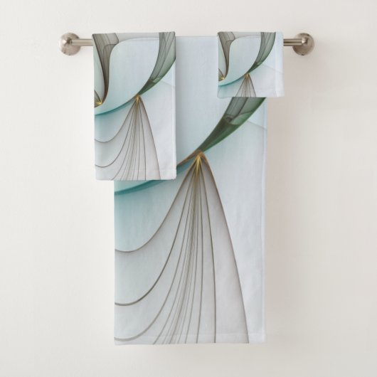 抽象芸術モダンターコイズブラウン金ゴールドエレガンス バスタオルセット (インサイチュ)