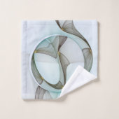 抽象芸術モダンターコイズブラウン金ゴールドエレガンス バスタオルセット (ウォッシュタオル)