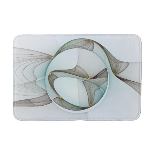 抽象芸術モダンターコイズブラウン金ゴールドエレガンス バスマット (正面)