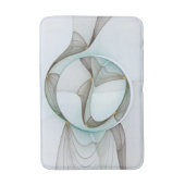 抽象芸術モダンターコイズブラウン金ゴールドエレガンス バスマット (正面縦)