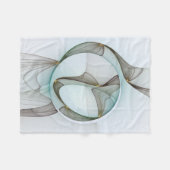 抽象芸術モダンターコイズブラウン金ゴールドエレガンス フリースブランケット (正面(横))