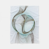 抽象芸術モダンターコイズブラウン金ゴールドエレガンス フリースブランケット (正面)