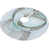 抽象芸術モダンターコイズブラウン金ゴールドエレガンス ブラッシュドポリエステルツリースカート (アングル)