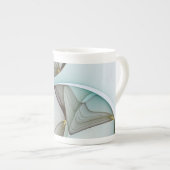 抽象芸術モダンターコイズブラウン金ゴールドエレガンス ボーンチャイナマグカップ (正面右)