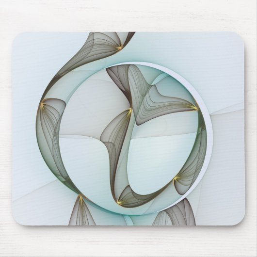 抽象芸術モダンターコイズブラウン金ゴールドエレガンス マウスパッド (正面)