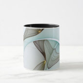 抽象芸術モダンターコイズブラウン金ゴールドエレガンス マグカップ (中央)