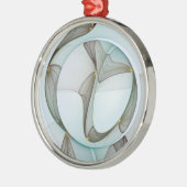 抽象芸術モダンターコイズブラウン金ゴールドエレガンス メタルオーナメント (左)