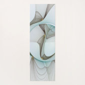 抽象芸術モダンターコイズブラウン金ゴールドエレガンス ヨガマット (裏面)