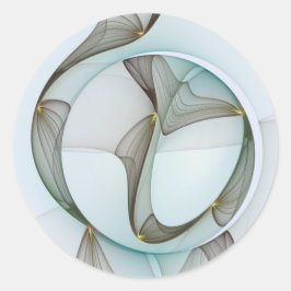 抽象芸術モダンターコイズブラウン金ゴールドエレガンス ラウンドシール