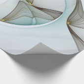 抽象芸術モダンターコイズブラウン金ゴールドエレガンス ラッピングペーパー (角)