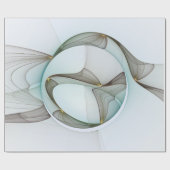 抽象芸術モダンターコイズブラウン金ゴールドエレガンス ラッピングペーパー (フラット)