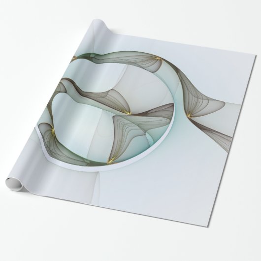 抽象芸術モダンターコイズブラウン金ゴールドエレガンス ラッピングペーパー (アンロールド)