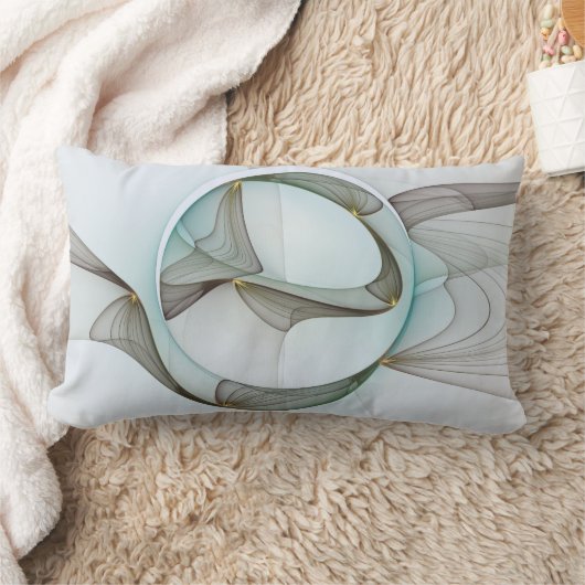 抽象芸術モダンターコイズブラウン金ゴールドエレガンス ランバークッション (ブランケット)