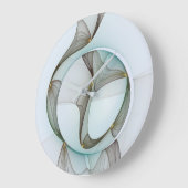 抽象芸術モダンターコイズブラウン金ゴールドエレガンス ラージ壁時計 (傾斜)
