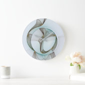 抽象芸術モダンターコイズブラウン金ゴールドエレガンス ラージ壁時計 (ホーム)