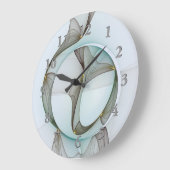 抽象芸術モダンターコイズブラウン金ゴールドエレガンス ラージ壁時計 (傾斜)