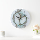 抽象芸術モダンターコイズブラウン金ゴールドエレガンス ラージ壁時計 (ホーム)