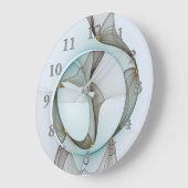 抽象芸術モダンターコイズブラウン金ゴールドエレガンス ラージ壁時計 (傾斜)