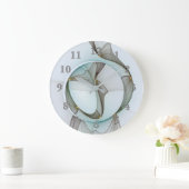 抽象芸術モダンターコイズブラウン金ゴールドエレガンス ラージ壁時計 (ホーム)