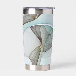 抽象芸術モダンターコイズブラウン金ゴールドエレガンス 保温保冷タンブラー