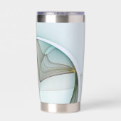 抽象芸術モダンターコイズブラウン金ゴールドエレガンス 保温保冷タンブラー (背面)