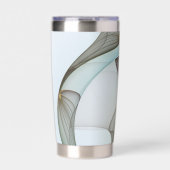 抽象芸術モダンターコイズブラウン金ゴールドエレガンス 保温保冷タンブラー (正面)