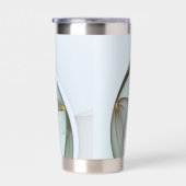 抽象芸術モダンターコイズブラウン金ゴールドエレガンス 保温保冷タンブラー (右面)