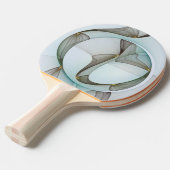 抽象芸術モダンターコイズブラウン金ゴールドエレガンス 卓球ラケット (正面アングル)