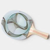 抽象芸術モダンターコイズブラウン金ゴールドエレガンス 卓球ラケット (横)