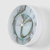 抽象芸術モダンターコイズブラウン金ゴールドエレガンス 壁時計 (傾斜)