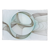 抽象芸術モダンターコイズブラウン金ゴールドエレガンス 枕カバー (裏面)