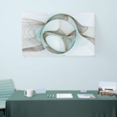 抽象芸術モダンターコイズブラウン金ゴールドエレガンス 横断幕 (トレードショー)