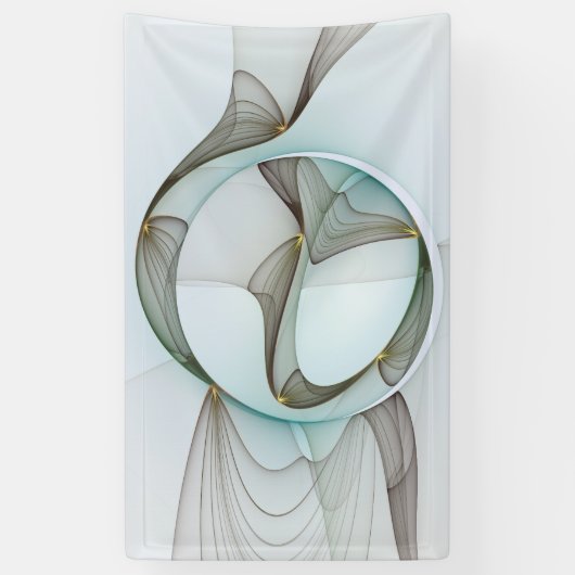 抽象芸術モダンターコイズブラウン金ゴールドエレガンス 横断幕 (縦)