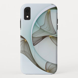 抽象芸術モダンターコイズブラウン金ゴールドエレガンス iPhone XRケース