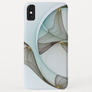 抽象芸術モダンターコイズブラウン金ゴールドエレガンス iPhone XS MAXケース