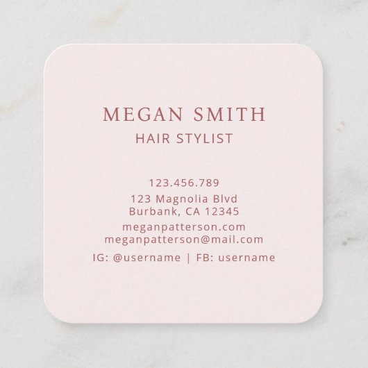 抽象芸術モダンチックアルコールインク スクエア名刺 (裏面)