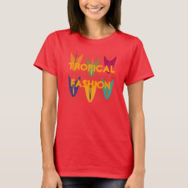 抽象芸術モダンチューリップパターン熱帯ファッションT Tシャツ