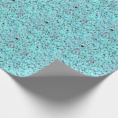 抽象芸術モダンティール（緑がかった色）の青 ラッピングペーパー (角)