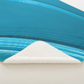 抽象芸術モダンティール（緑がかった色）ブルースワール小 シェルパブランケット (3/4)