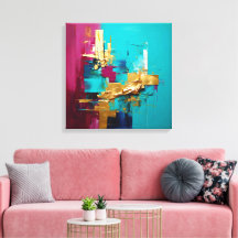 抽象芸術モダンティール（緑がかった色）、マグネタおよび金ゴールド渦