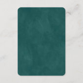 抽象芸術モダンティール（緑がかった色）&銅ウェディングレセプション エンクロージャーカード (裏面)