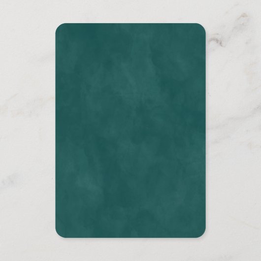 抽象芸術モダンティール(緑がかった色)&銅ウェディングレセプション エンクロージャーカード (裏面)