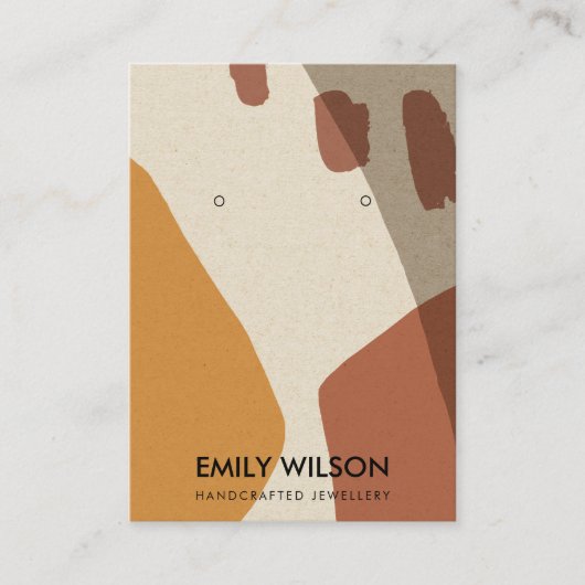 抽象芸術モダンテラコッタアートイヤリングディスプレイ 名刺 (正面)