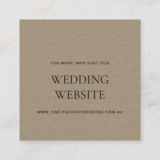 抽象芸術モダンテラコッタアート結婚のウェブサイト スクエア名刺 (裏面)