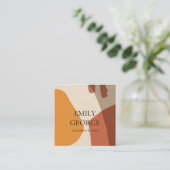 抽象芸術モダンテラコッタアート結婚のウェブサイト スクエア名刺 (スタンド正面)