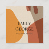 抽象芸術モダンテラコッタアート結婚のウェブサイト スクエア名刺 (正面)