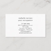 抽象芸術モダンテラコッタブラックシェイプ 名刺 (裏面)